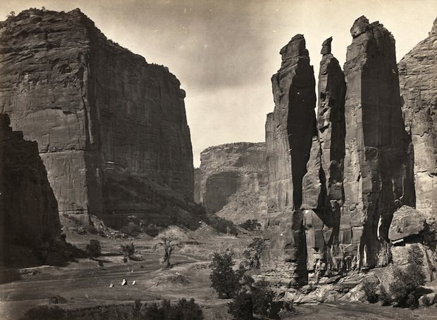 “Camp Beauty,” rock towers and canyon walls in the Canyon de Chelly National Monument, Arizona. Taken in 1873.