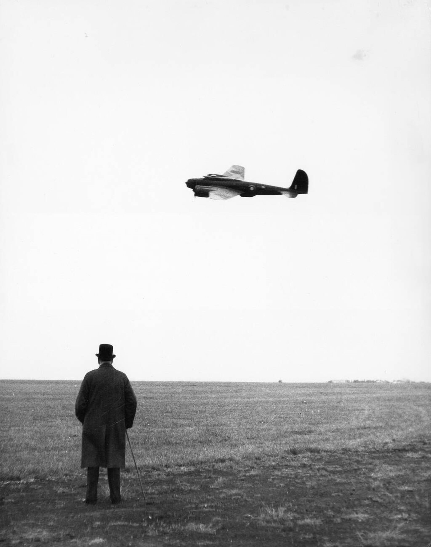 Winston Churchill at a demonstration of a Boeing B-17 "Flying Fortress", 1940.