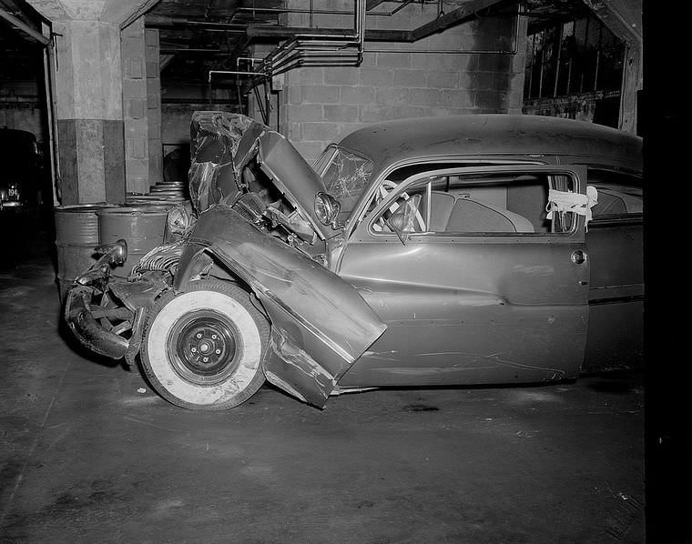 Driving Dangers: Vintage photos of Car Accidents in the 1940s