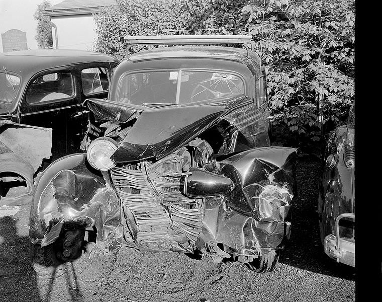 Driving Dangers: Vintage photos of Car Accidents in the 1940s