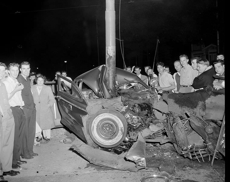 Driving Dangers: Vintage photos of Car Accidents in the 1940s