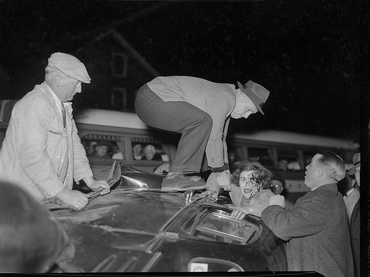 Driving Dangers: Vintage photos of Car Accidents in the 1940s