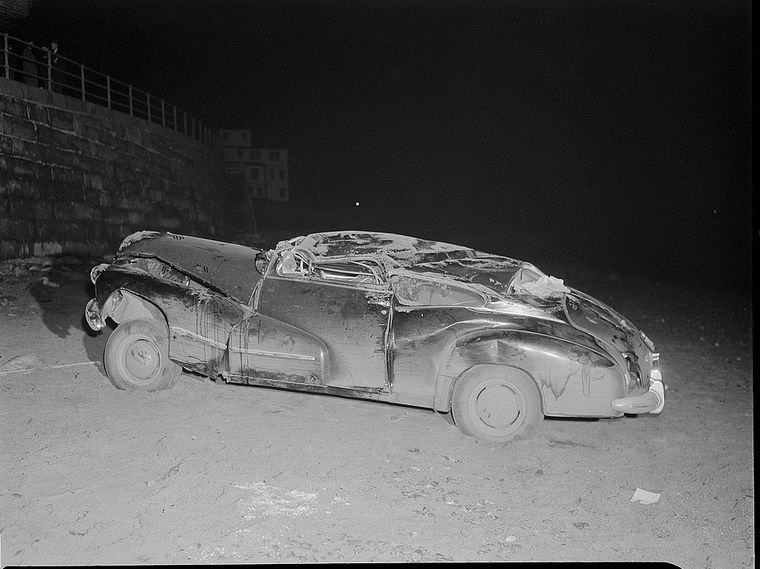 Driving Dangers: Vintage photos of Car Accidents in the 1940s