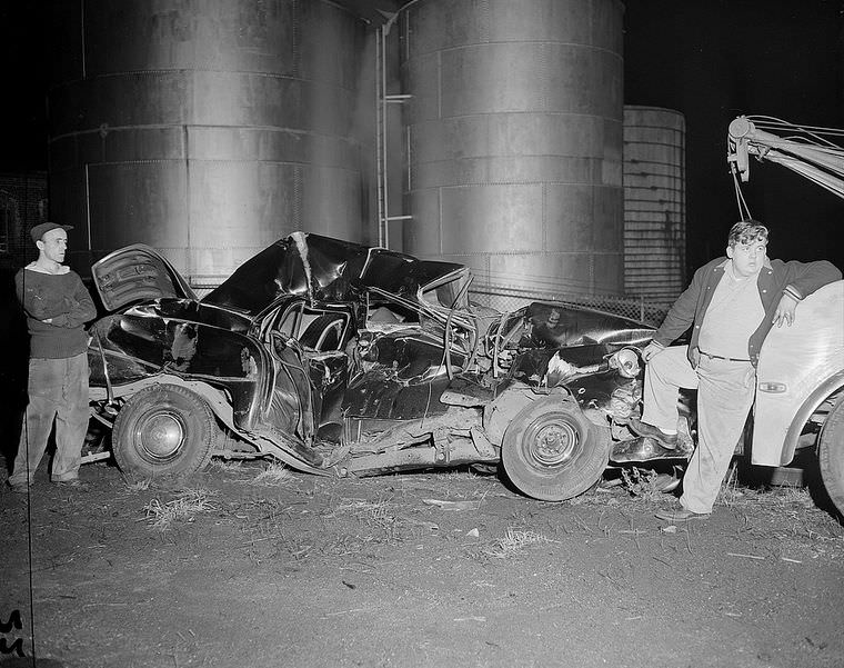 Driving Dangers: Vintage photos of Car Accidents in the 1940s