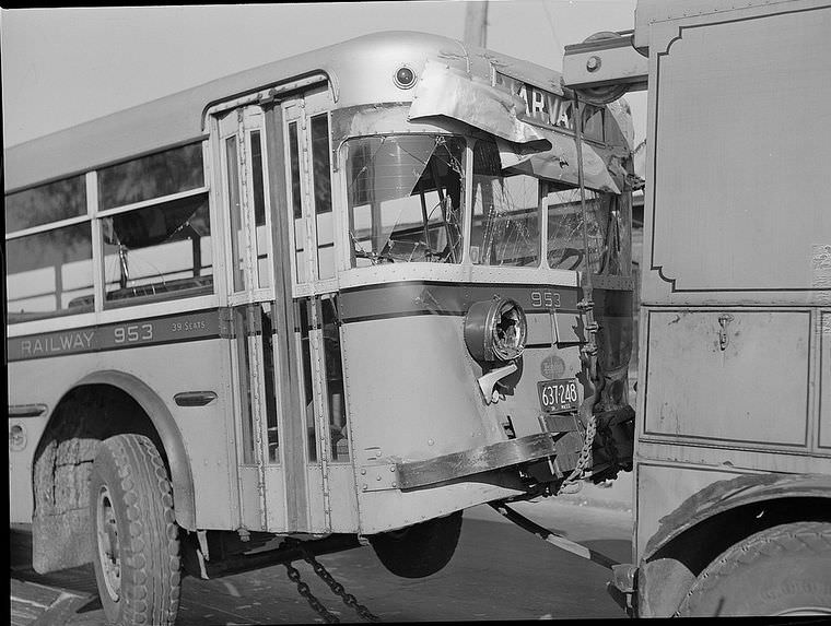 Driving Dangers: Vintage photos of Car Accidents in the 1940s