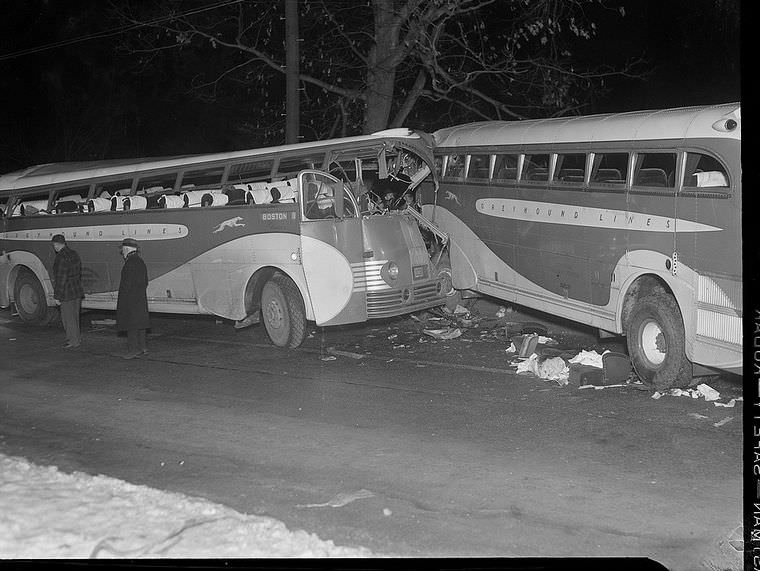 Driving Dangers: Vintage photos of Car Accidents in the 1940s