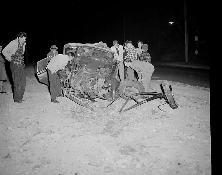 Driving Dangers: Vintage photos of Car Accidents in the 1940s