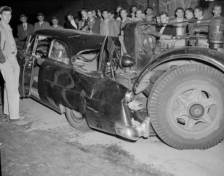 Driving Dangers: Vintage photos of Car Accidents in the 1940s