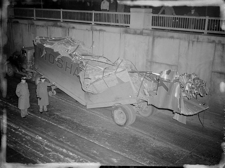 Driving Dangers: Vintage photos of Car Accidents in the 1940s