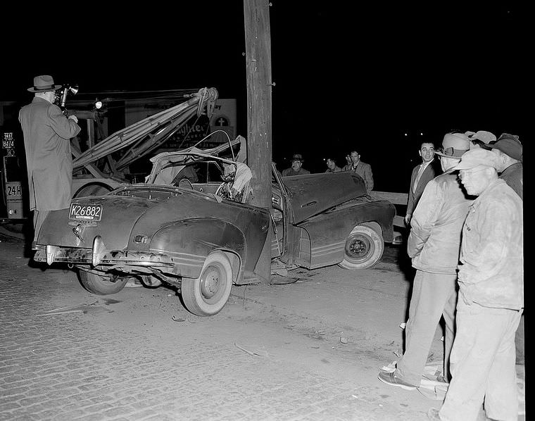 Driving Dangers: Vintage photos of Car Accidents in the 1940s