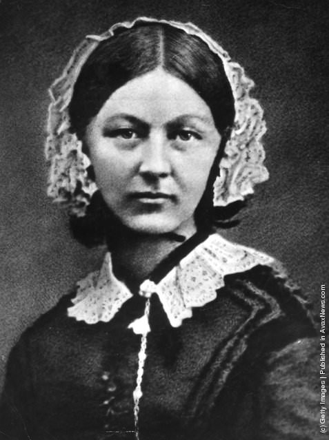 Florence Nightingale, the first woman to receive the Order of Merit for her Crimean War efforts, 1850s.