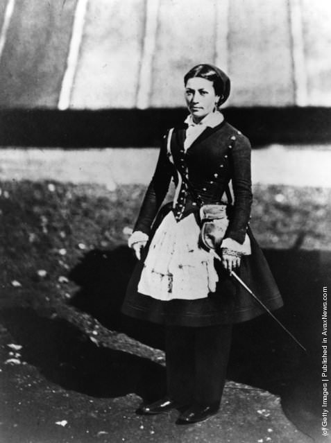 A vivandière, a female soldier selling provisions and spirits, with the Allied forces during the Crimean War, 1850s.