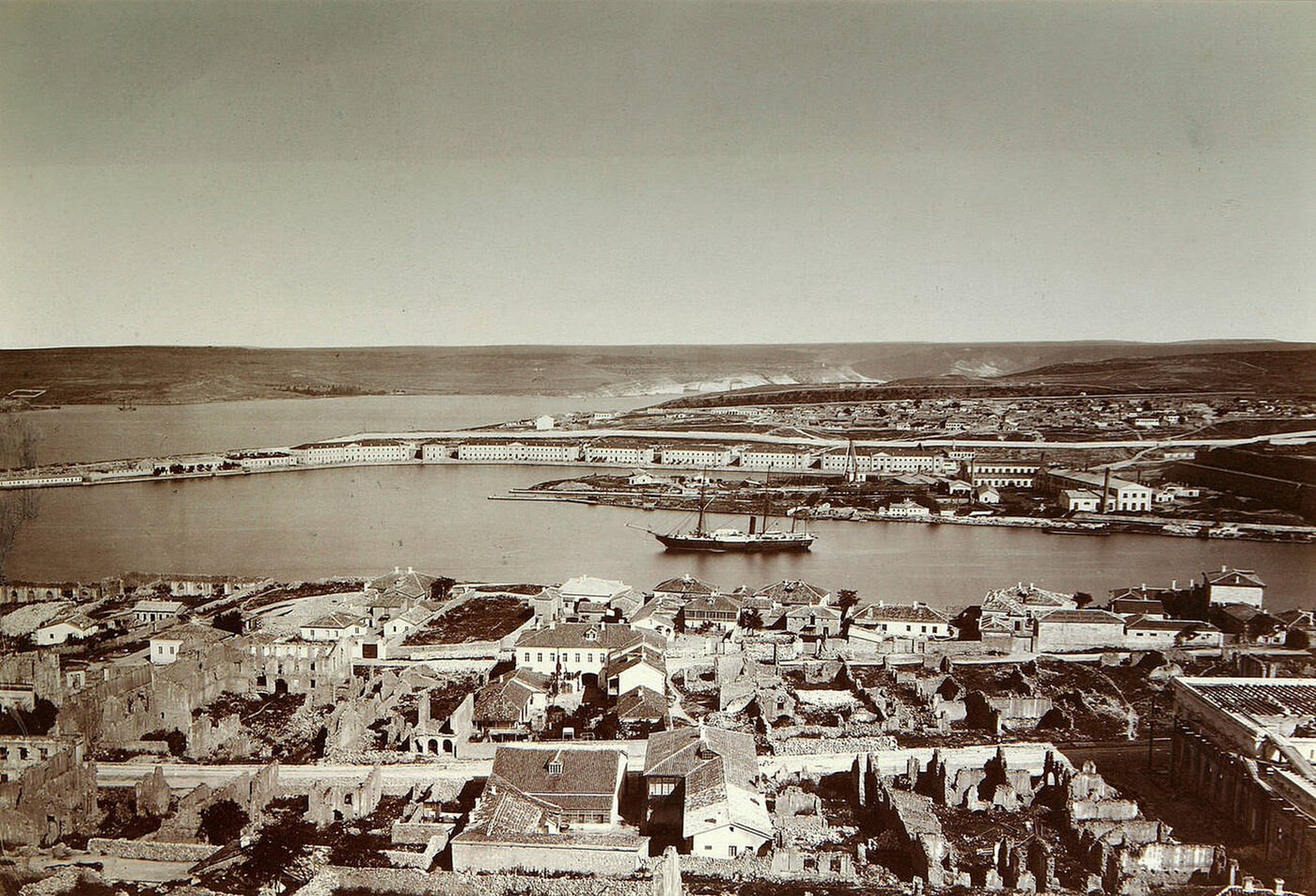 The South Bay and Cape Paul, Sevastopol, Crimea, 1850s.