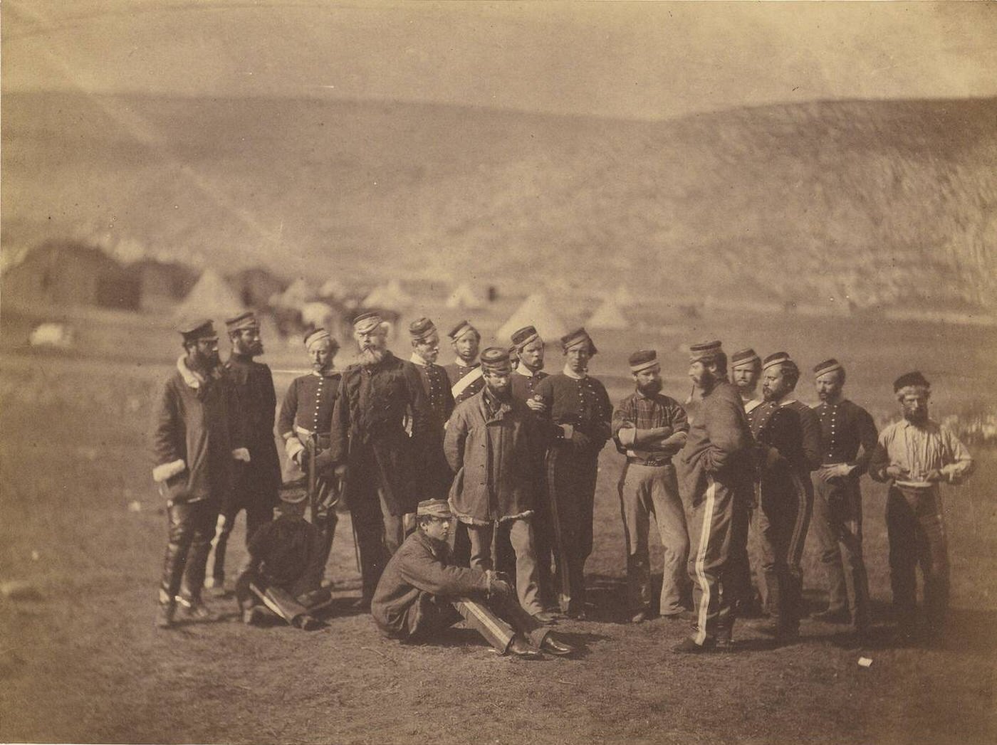 Colonel Doherty, officers, and men of the 13th Light Dragoons, 1855.