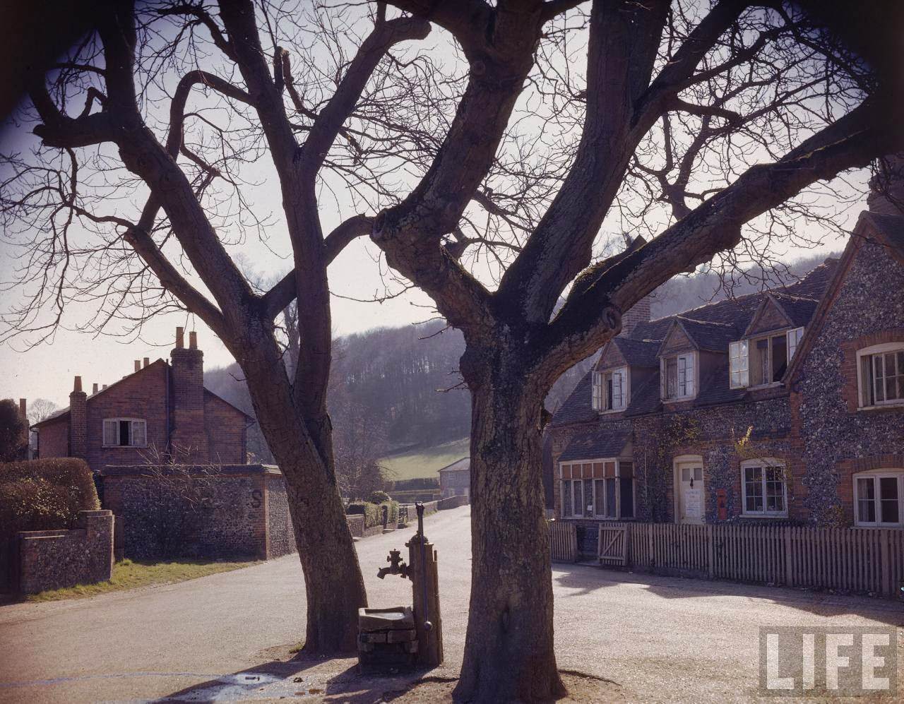 Old village water pump during WWII.
