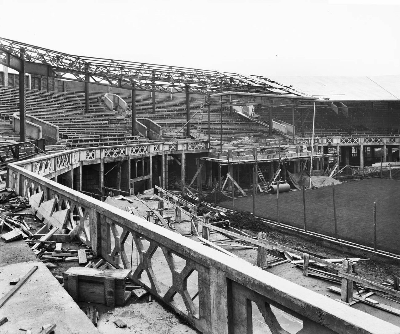 Centre Court under construction, All England Lawn Tennis and Croquet Club, Wimbledon, London, 1922.