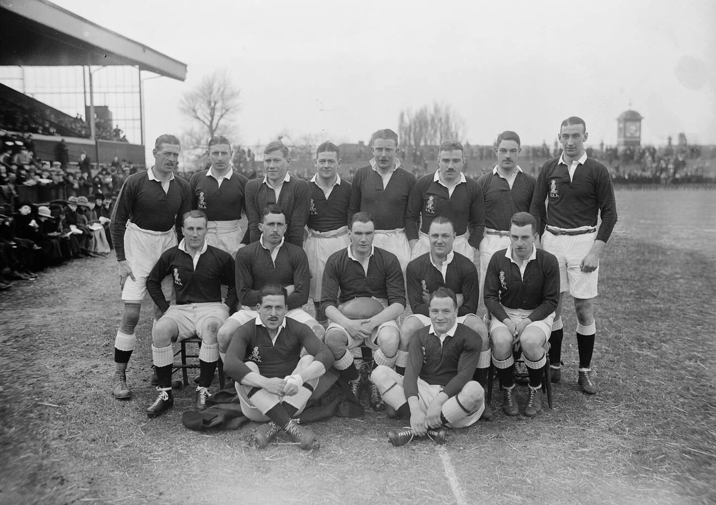 Rugby at Twickenham, London, Army versus Navy, the Army team, 1924.