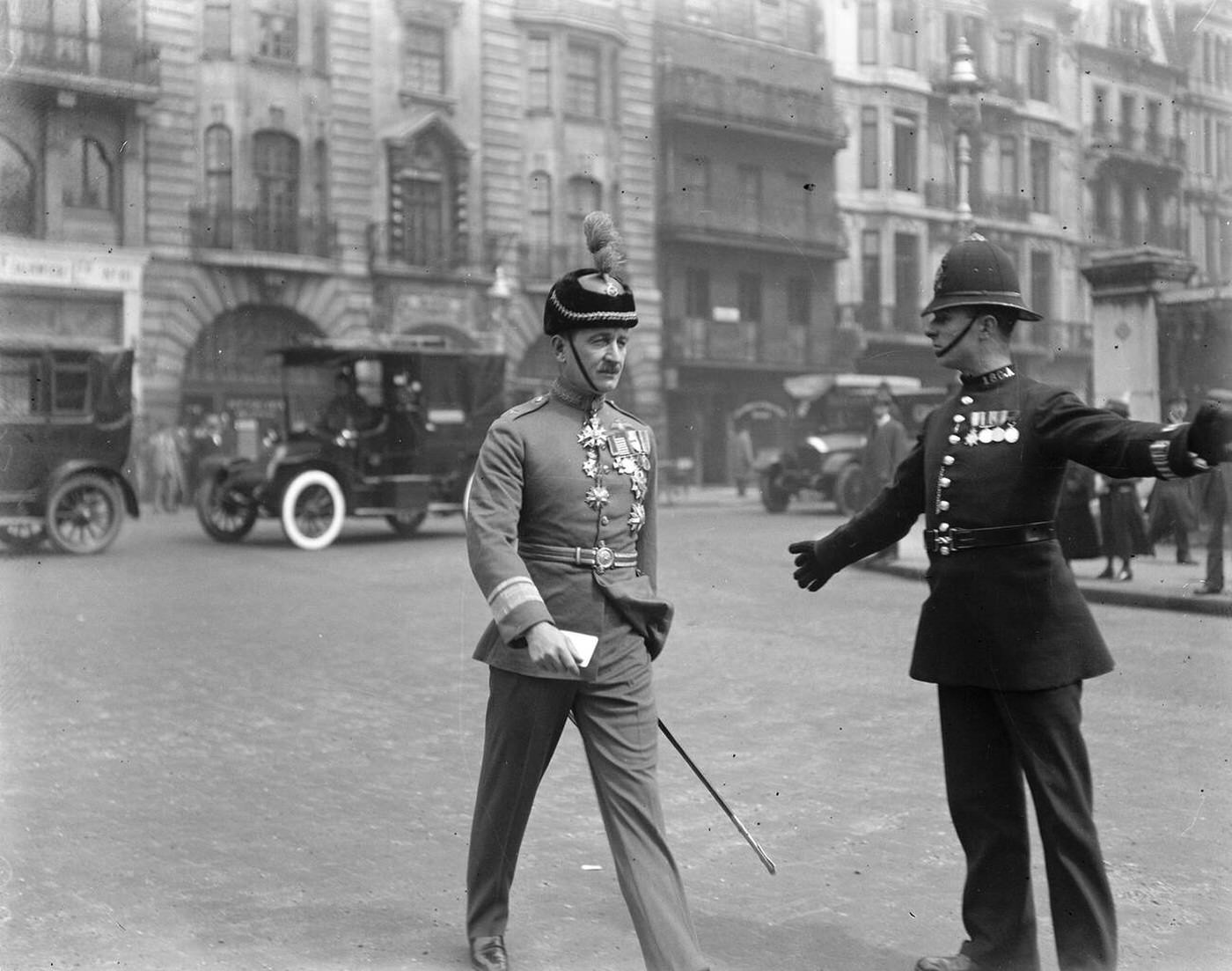 King's levee at St James' Palace with Air Marshal Salmond, 1923.