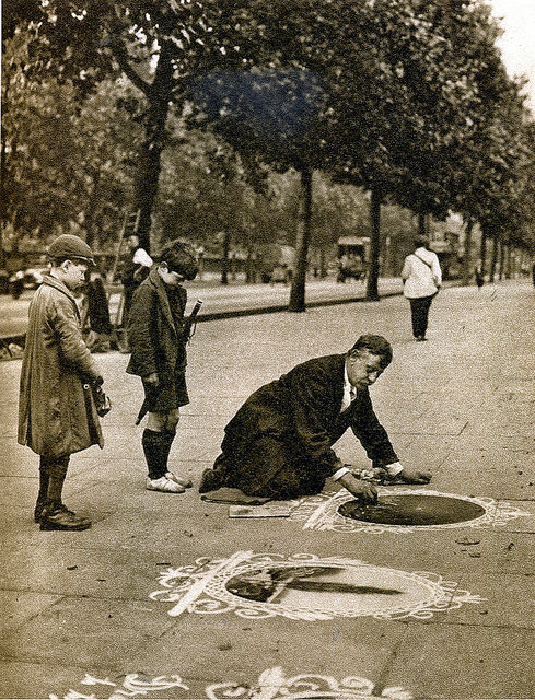 Pavement artist, Victoria Embankment