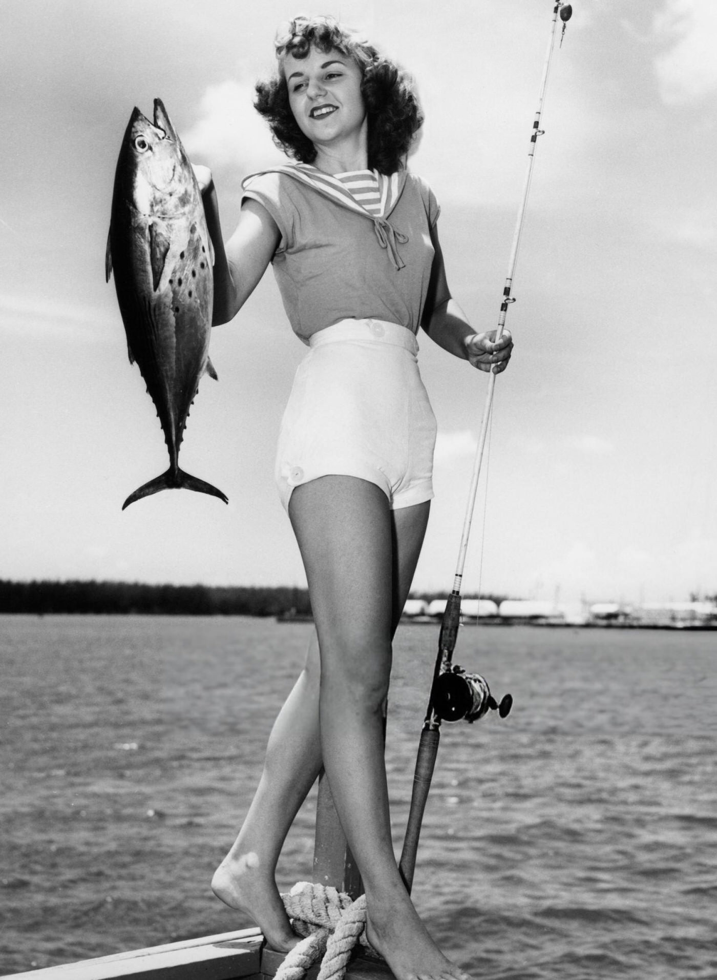 The winner of the fishing contest in Miami Beach, Florida, 1956.