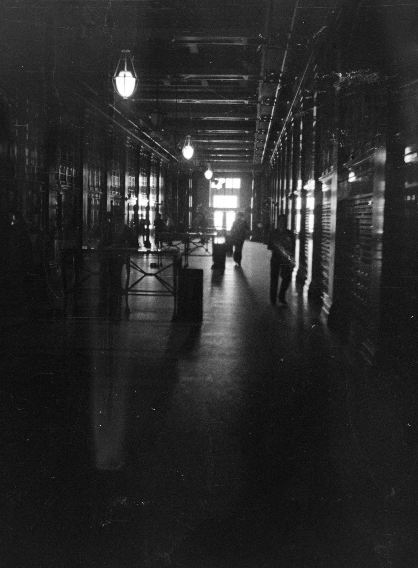 A hallway in a building in Fort Worth, Texas, 1937.
