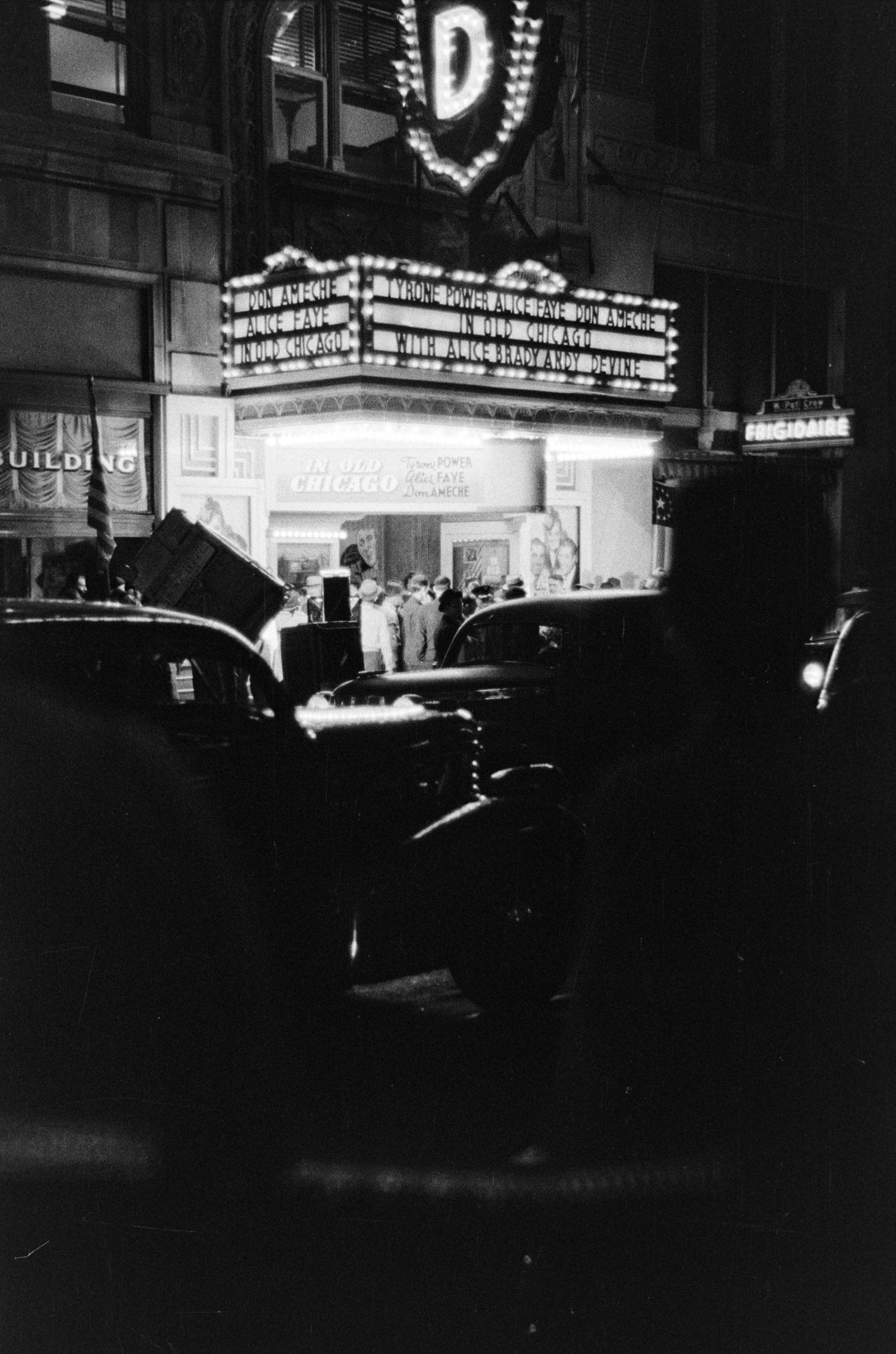 The Southwestern Premiere of "In Old Chicago" at the Hollywood Theatre, Fort Worth, Texas, 1938.
