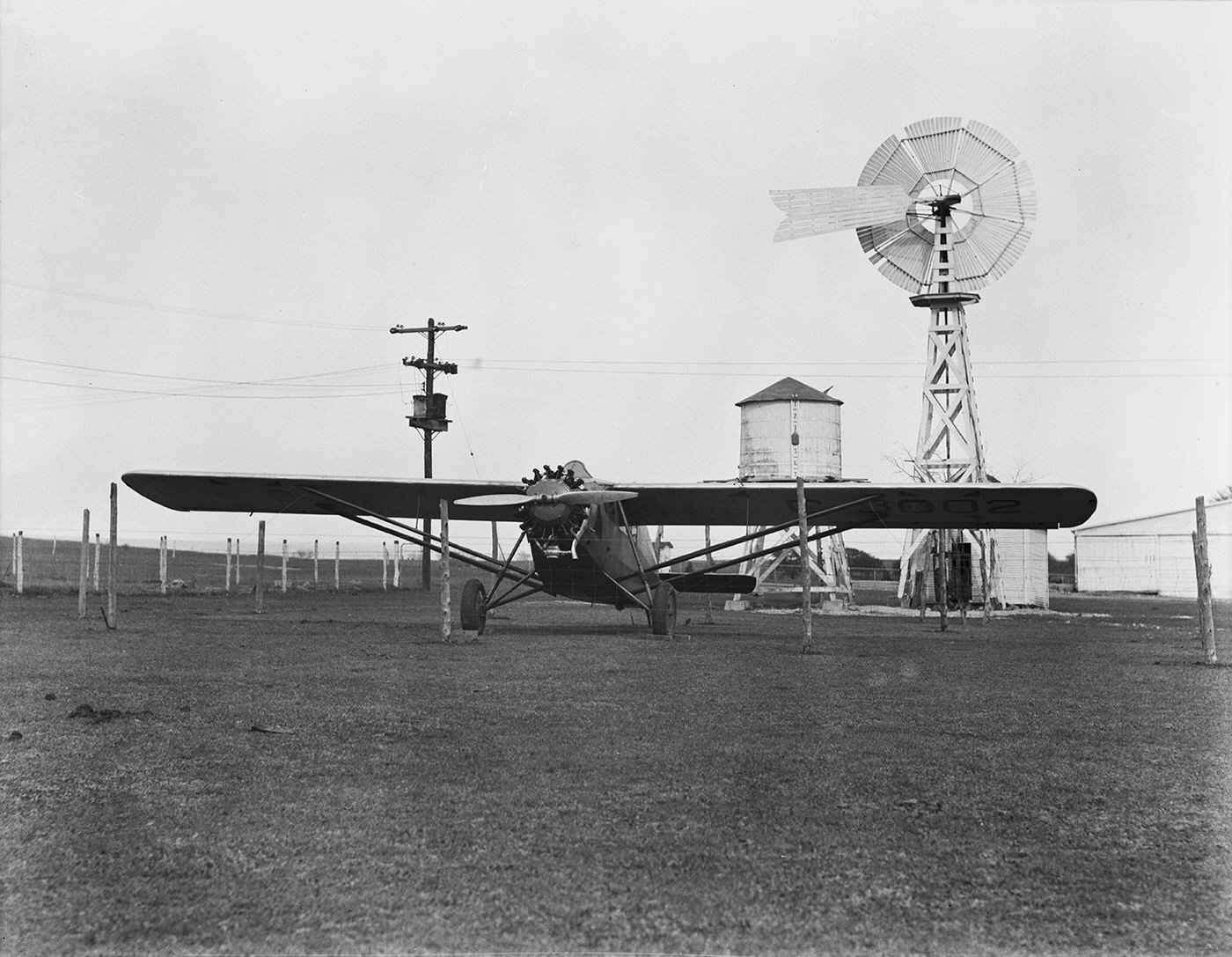 National Air Transport plane at Shady Oak Farm, 1931