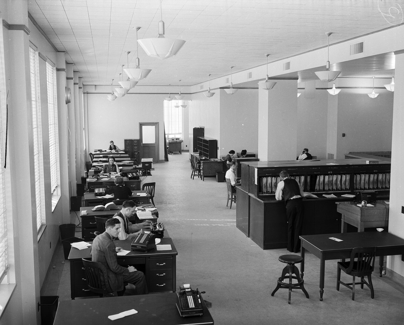 Working desks at Fort Worth City Tax Offices, 1939