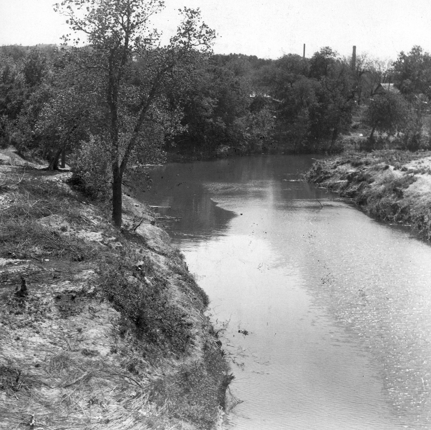Trinity River near Henderson Street bridge, Fort Worth, 1932