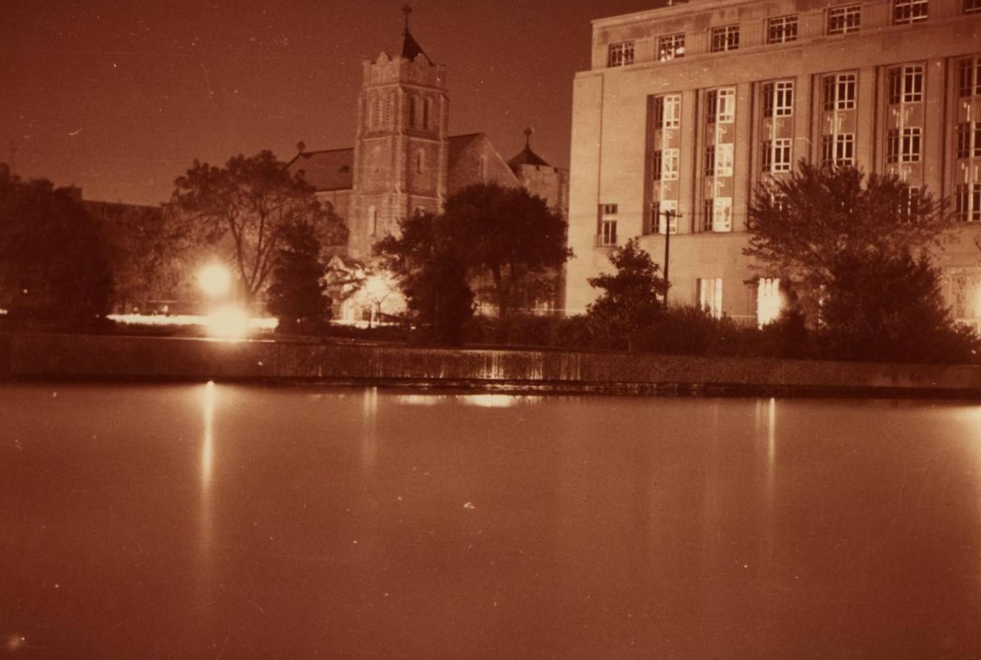 The United States Courthouse and St. Andrew's Episcopal Church, Fort Worth, Texas, 1930s.