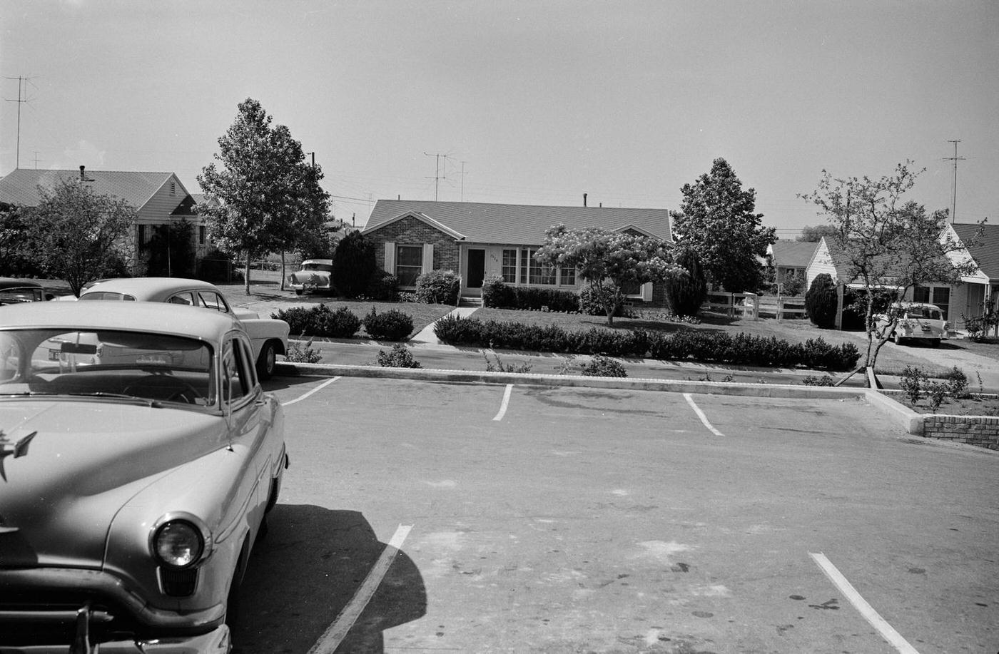 The parking lot at the Westcliff Center in Fort Worth, 1953.