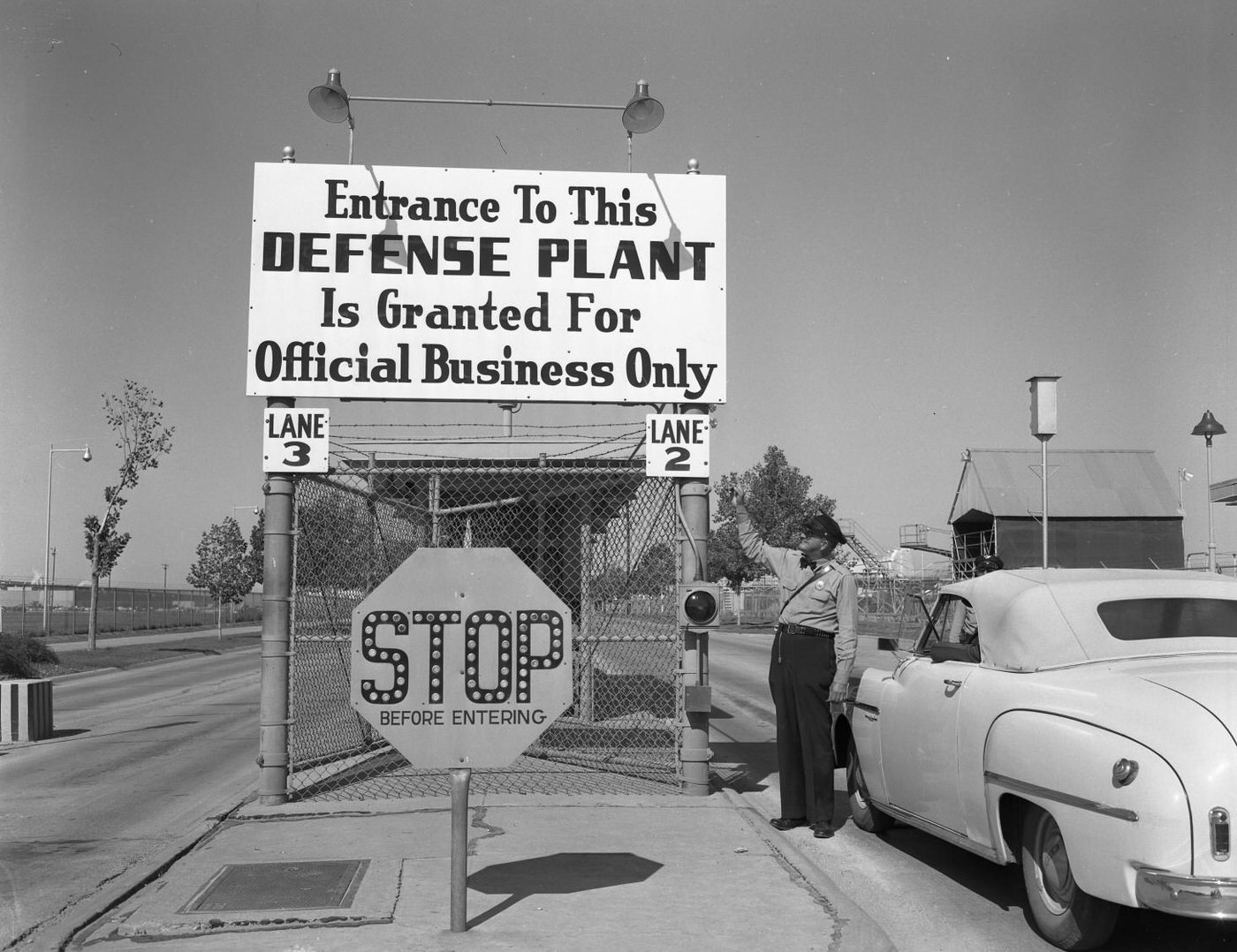 The main entrance to Consolidated Vultee Aircraft Corporation in Fort Worth, 1953.