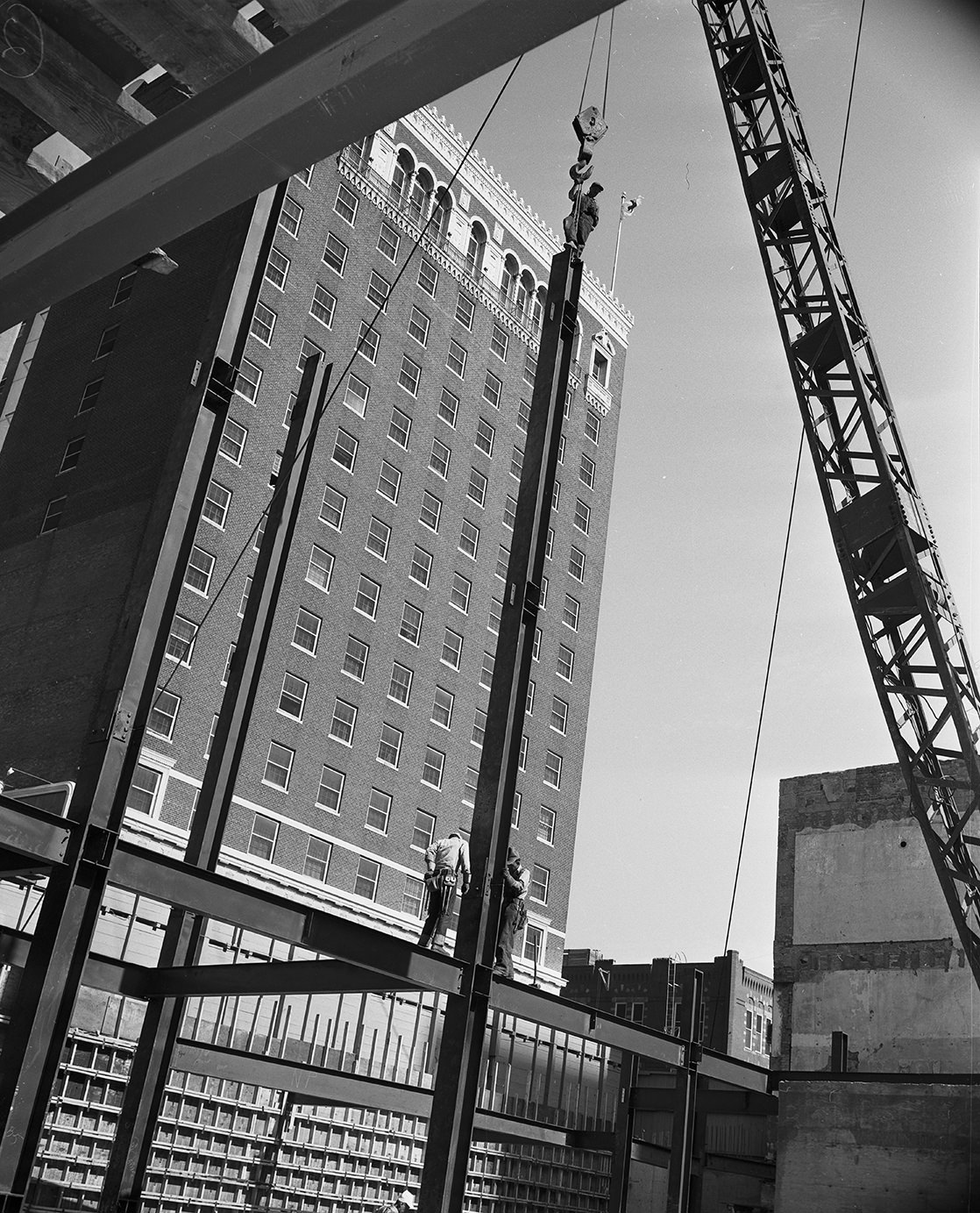 New office buildings under construction in downtown Fort Worth, 1951.