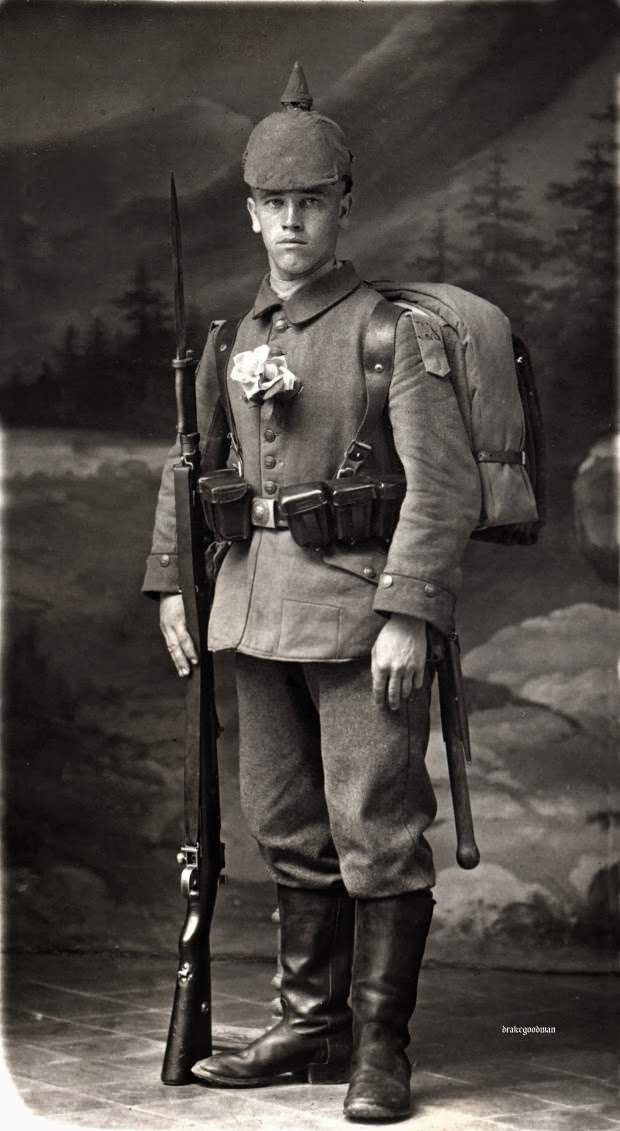 Fabulous Studio Portraits of German Soldiers with Flowers, 1910s