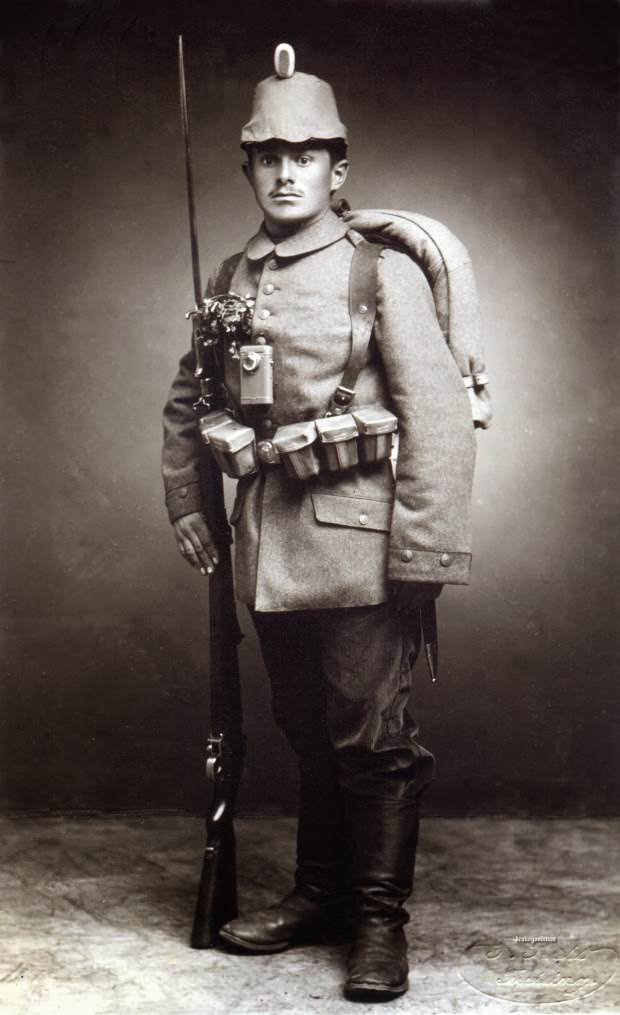 Fabulous Studio Portraits of German Soldiers with Flowers, 1910s