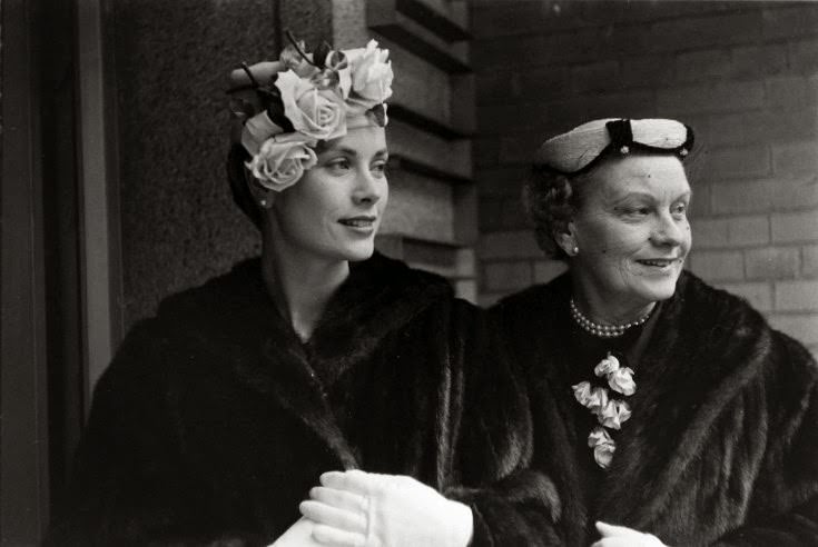 Grace Kelly with her mother, Margaret Majer Kelly, before leaving New York for Monaco in March 1956