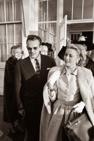 Monaco's Prince Rainier and Grace Kelly at time of the announcement of their engagement, January 1956