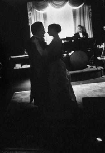 Grace Kelly and Prince Rainier dance not long after announcing their engagement, 1956