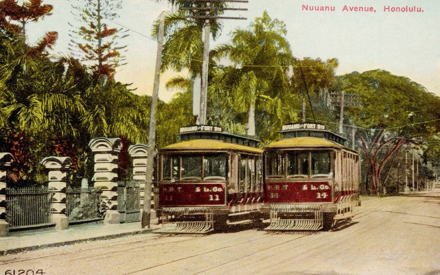 Nuuanu Avenue, Honolulu, Hawaii, 1900s.