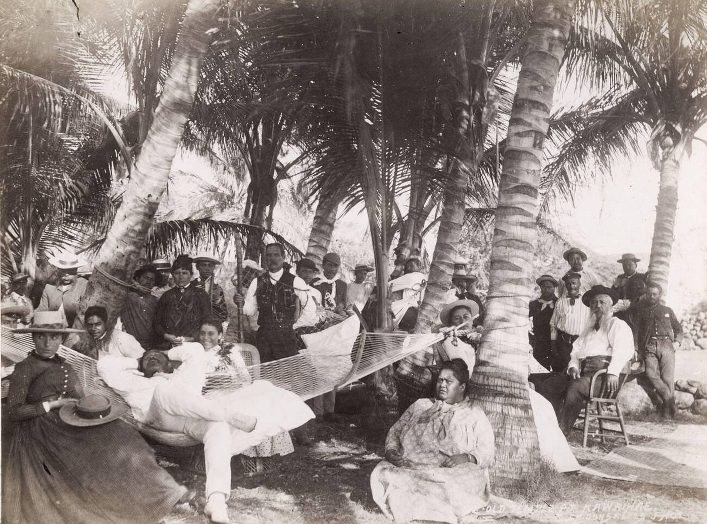 Picnic of the royal family, Honolulu, Hawaii, 1890s.