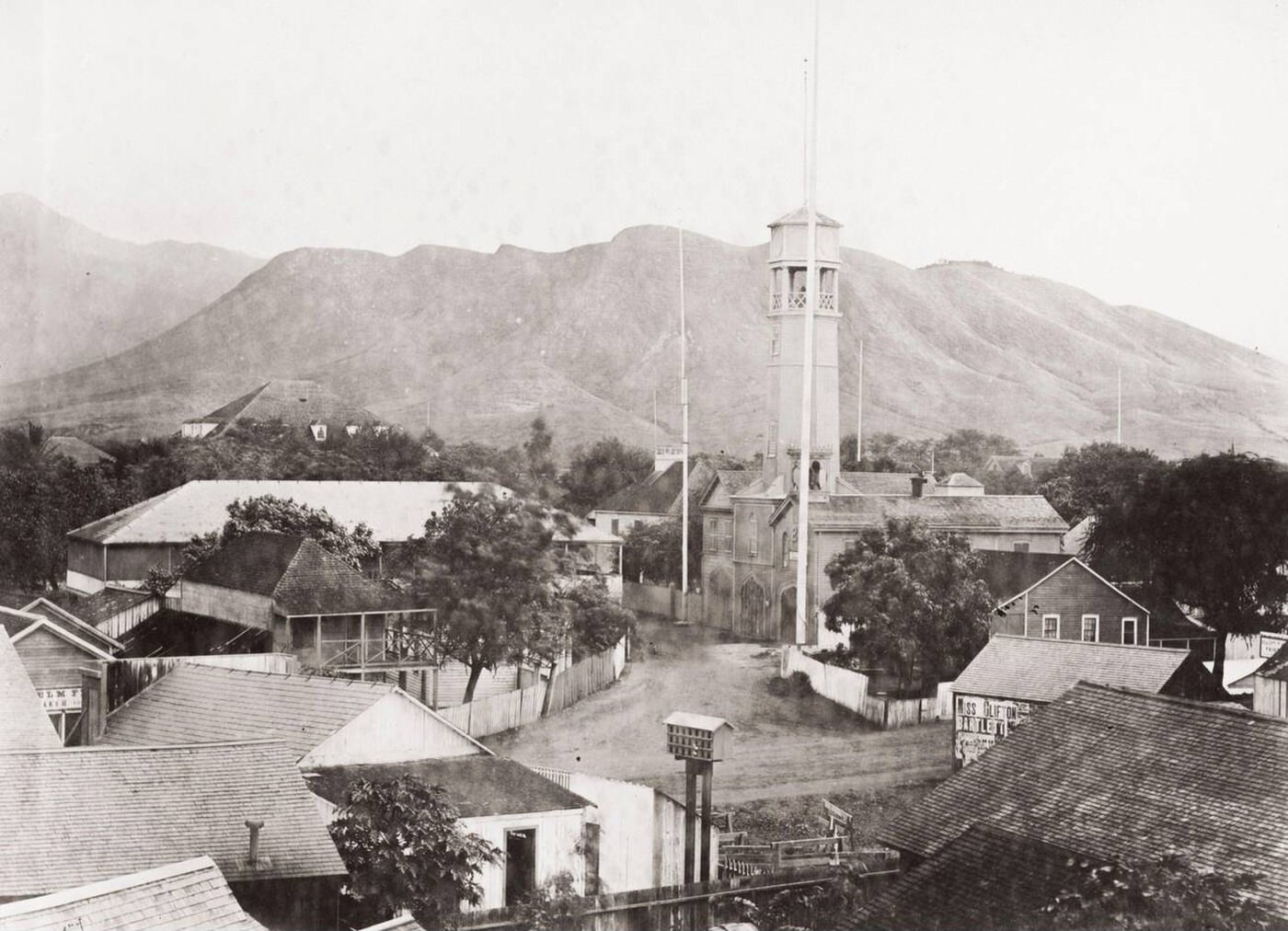 Central Honolulu, the fire station, Hawaii, 1890s.