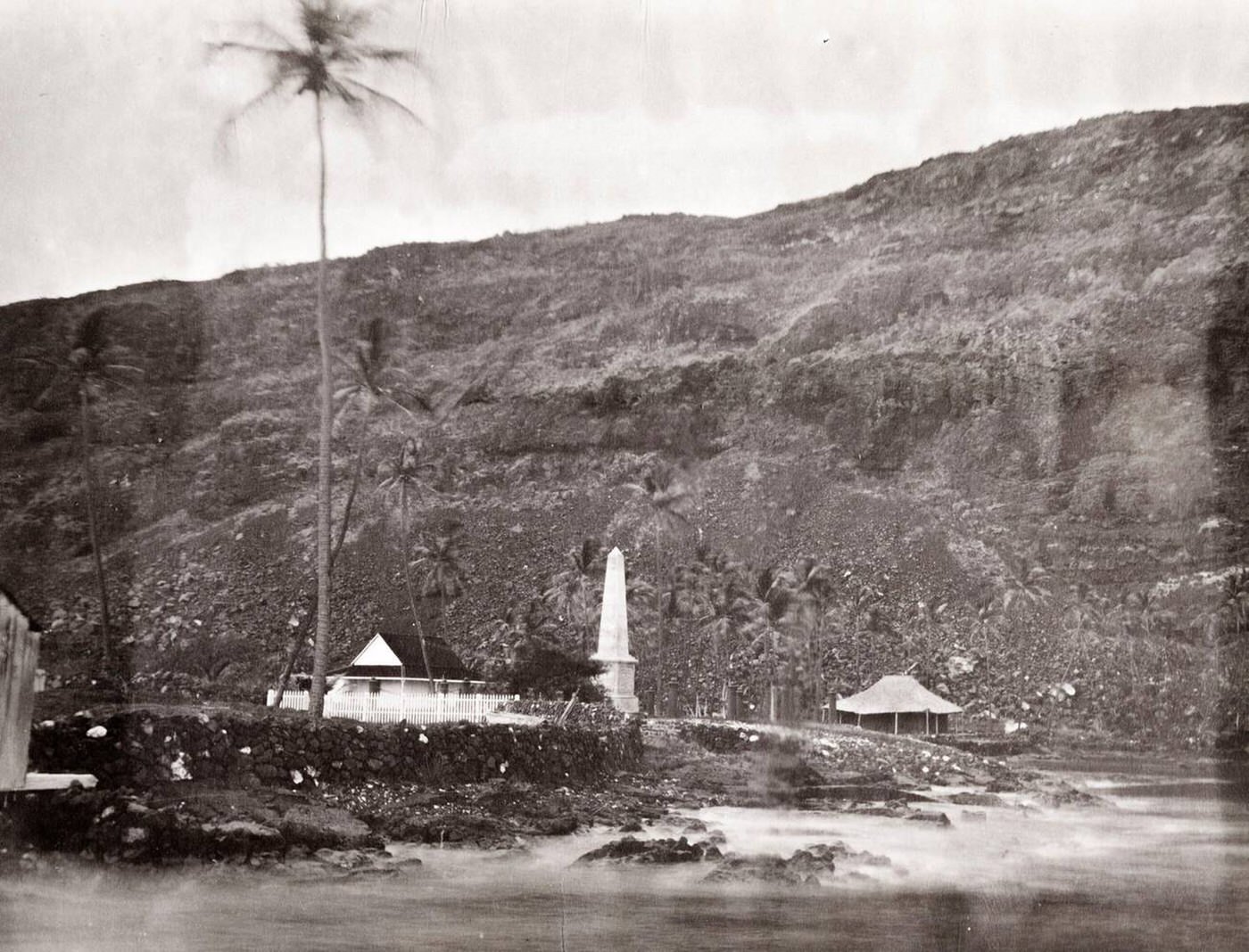 Captain Cook was buried at Kealakekua Bay, Hawaii, 1890s.