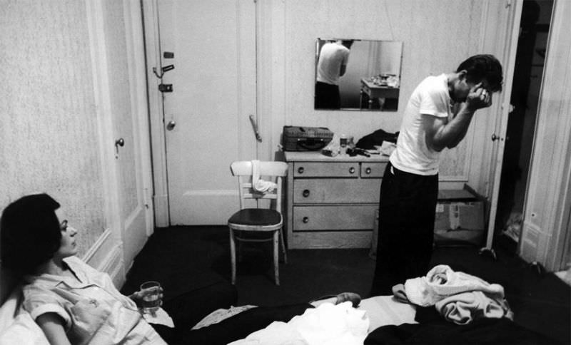 Karen exhausted by her efforts to save the life of a fellow addict who had overdosed.