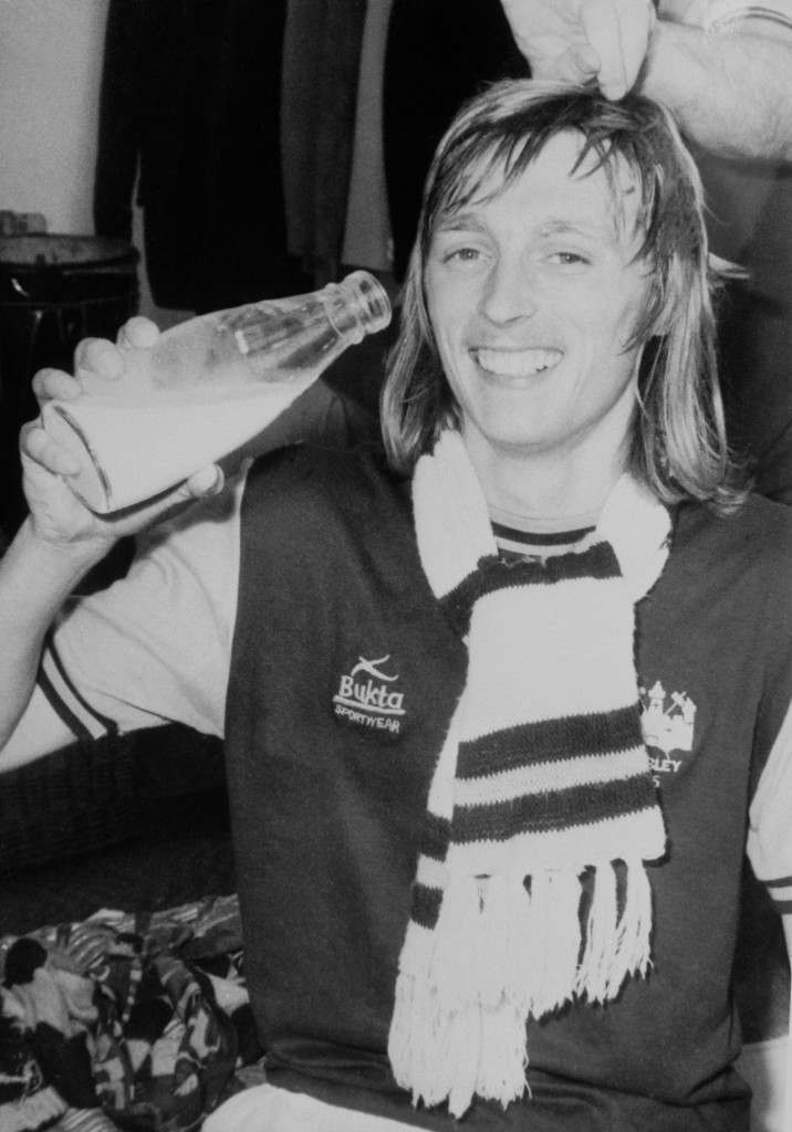 Notts County manager Jimmy Sirrel in the changing room, 1975.