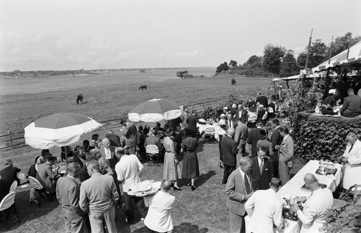 Guests at the reception for John F. Kennedy and Jacqueline Kennedy, Newport, Rhode Island, 1953.