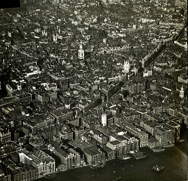 Spires of City churches dominate the City of London