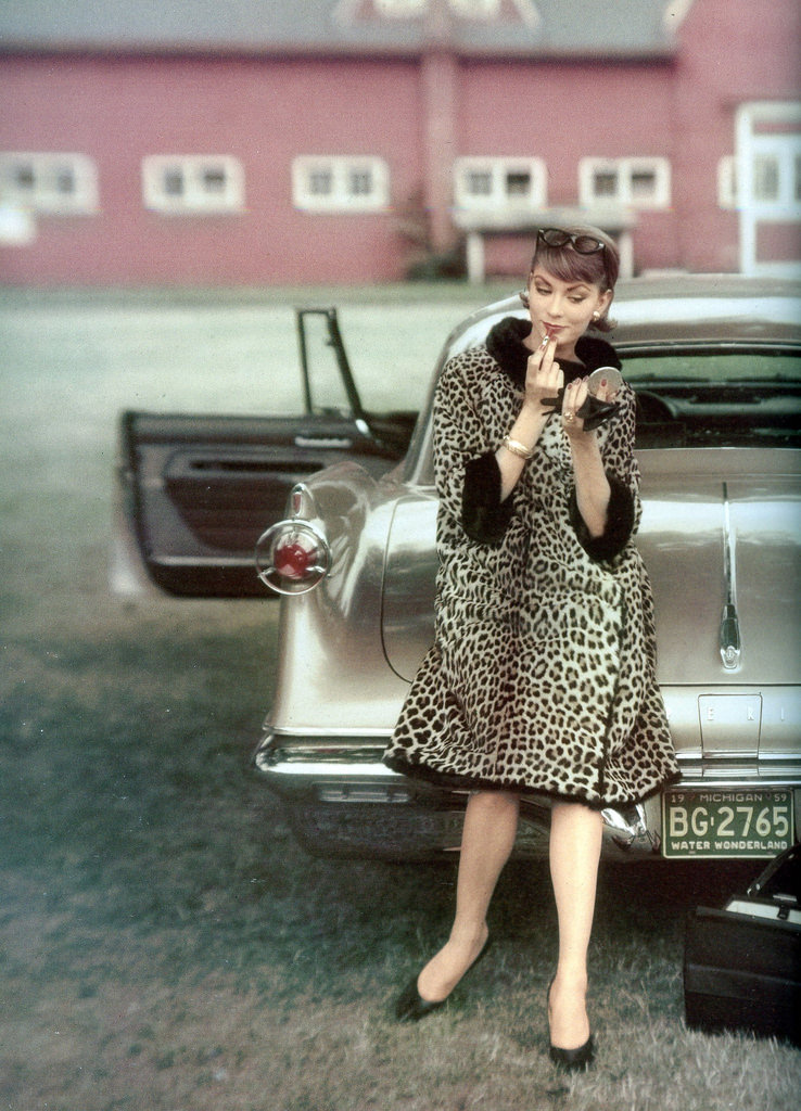 Mary McLaughlin an Chrysler Le Baron, photo by John Rawlings, Vogue, October 1959