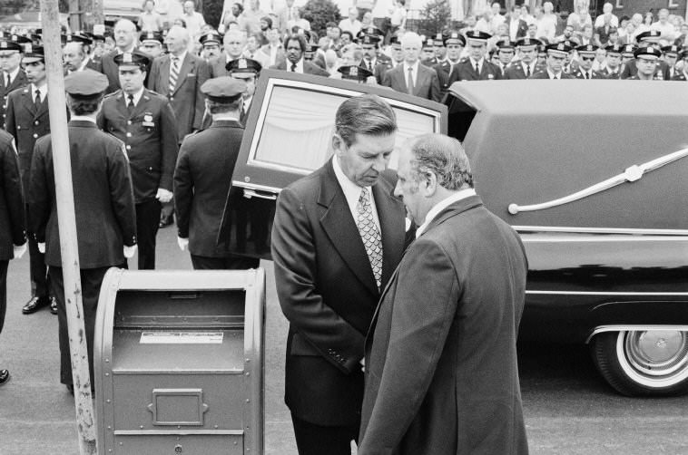The funeral of a police officer, 1979.