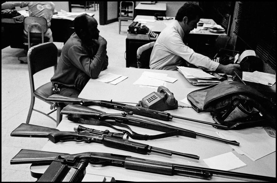 Detective is an inventory of confiscated guns in the raid, 1979.