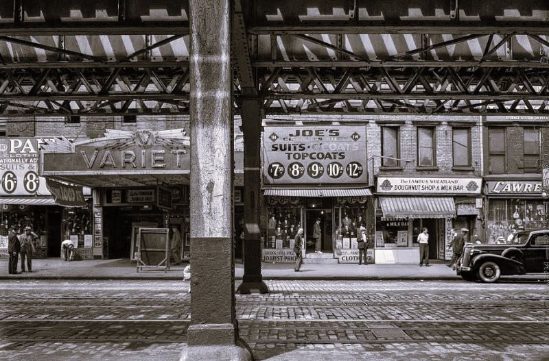 Under the Third Avenue elevated railway, New York, 1942.